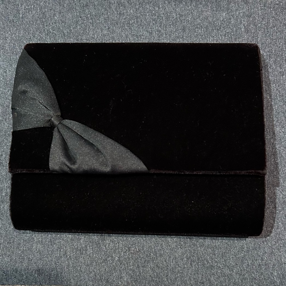 Black satin clutch 8.8 x 6.5